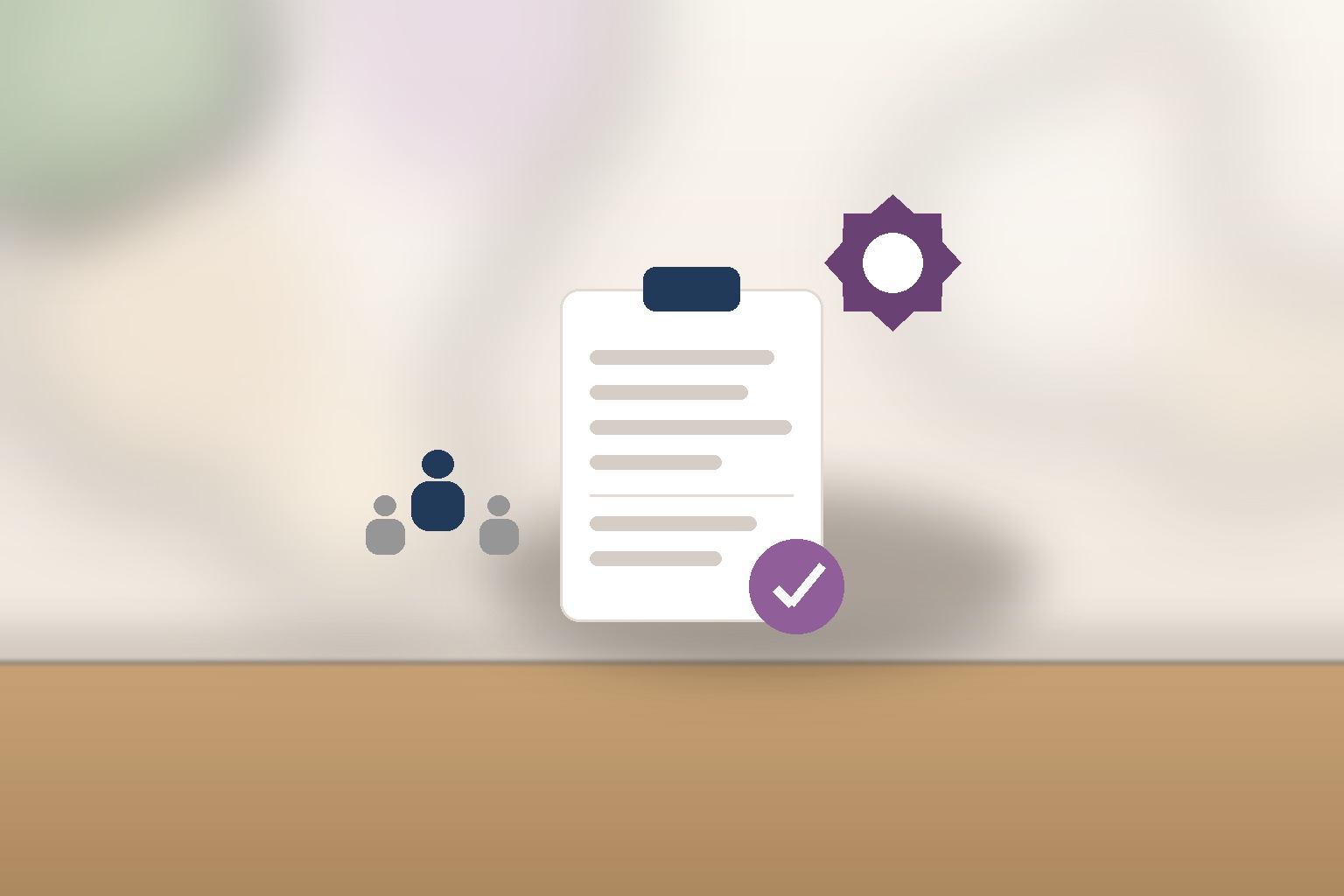 Ilustración de un checklist de políticas de RRHH, gestión de equipos y procesos